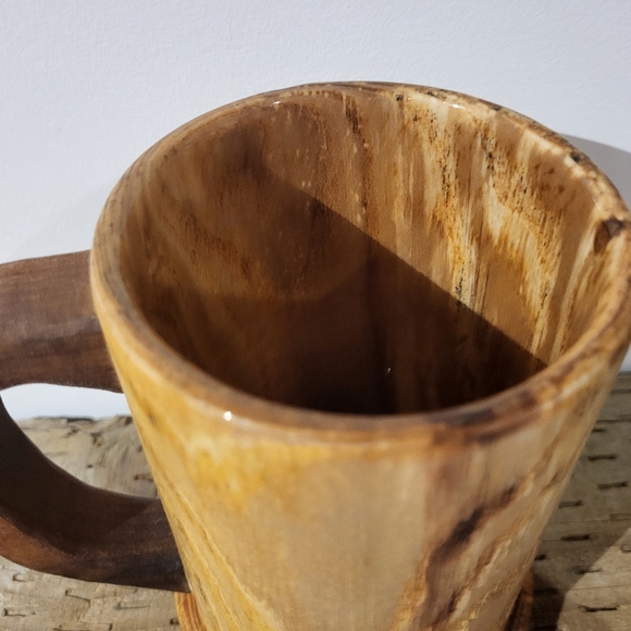 Hand Made AspenWood Mug with Walnut Handle - Picture 3 of 3